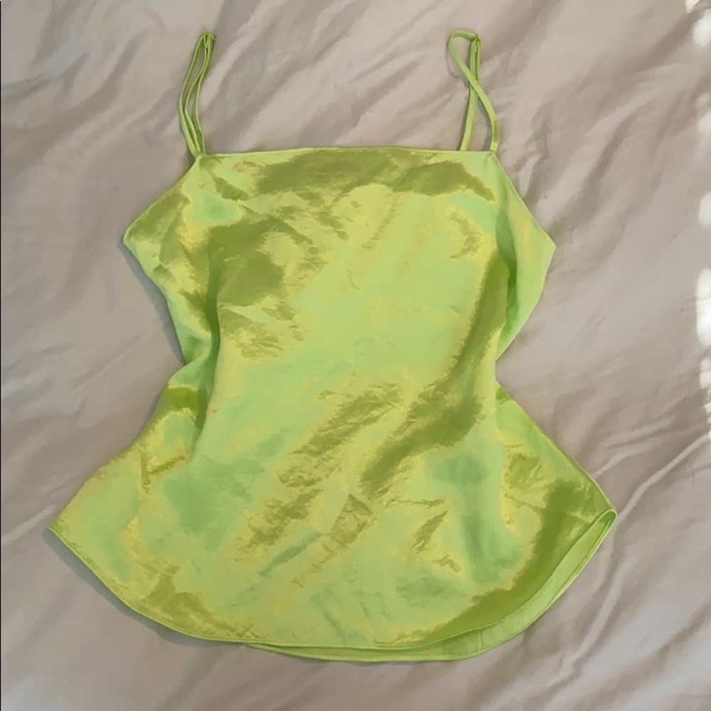 Babaton Neon Yellow/Green Silky Top